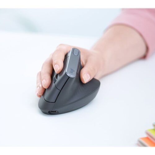 LOGITECH MX Vertical Vertical mouse ergonomic optical 6 buttons wireless wired Bluetooth 2.4 GHz USB wireless receiver graphite