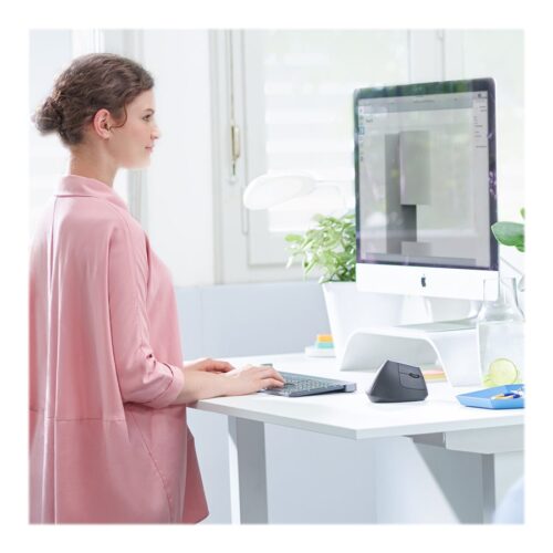 LOGITECH MX Vertical Vertical mouse ergonomic optical 6 buttons wireless wired Bluetooth 2.4 GHz USB wireless receiver graphite