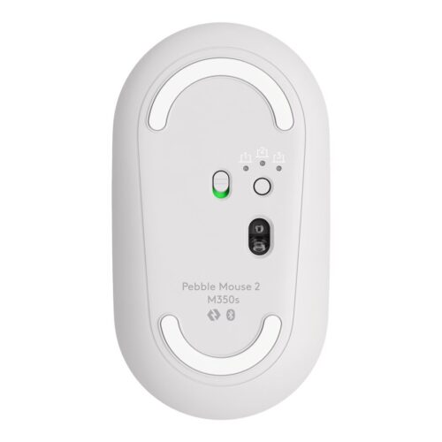 LOGITECH Pebble Mouse 2 M350s Mouse optical 3 buttons wireless Bluetooth 5.2 LE tonal white