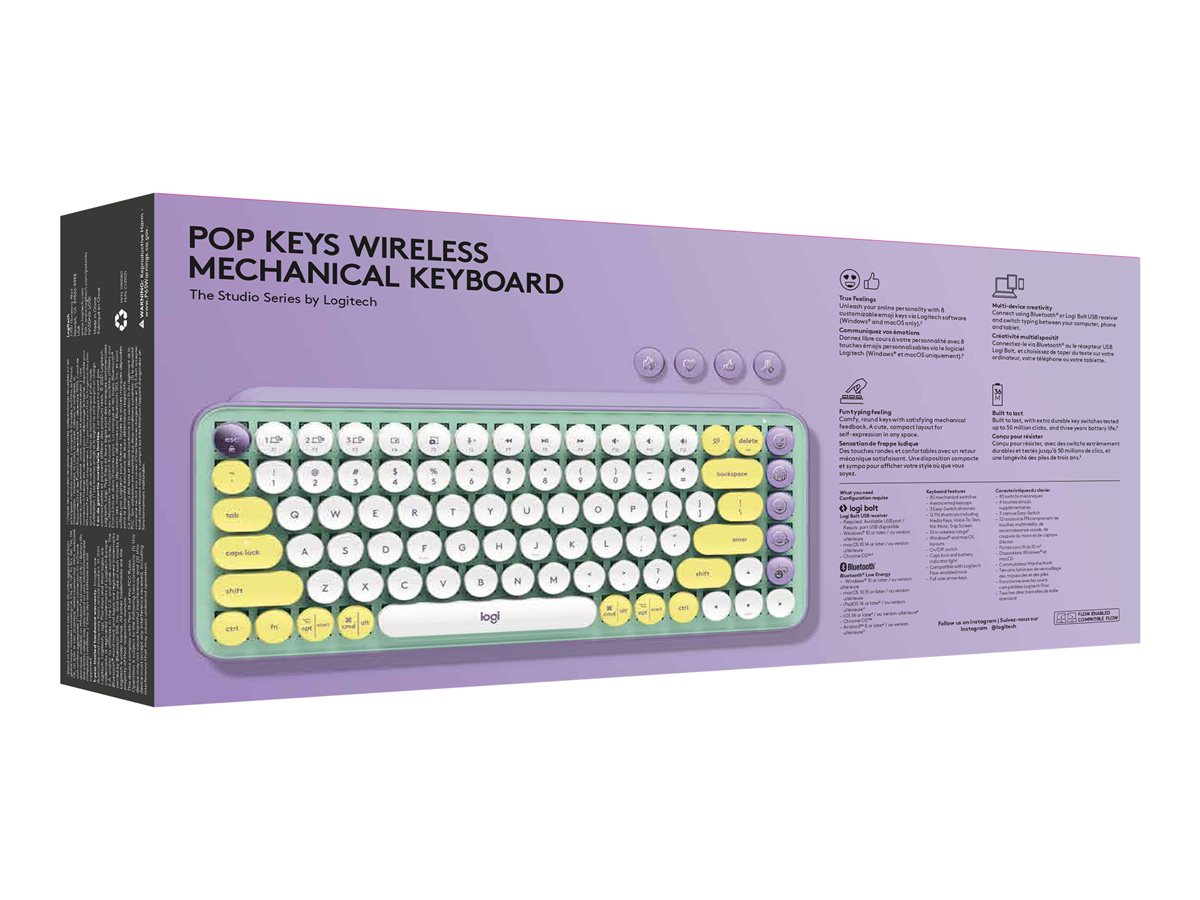 LOGITECH POP Keys Wireless Mechanical Keyboard With Emoji Keys – DayDream Mint Central (FR)
