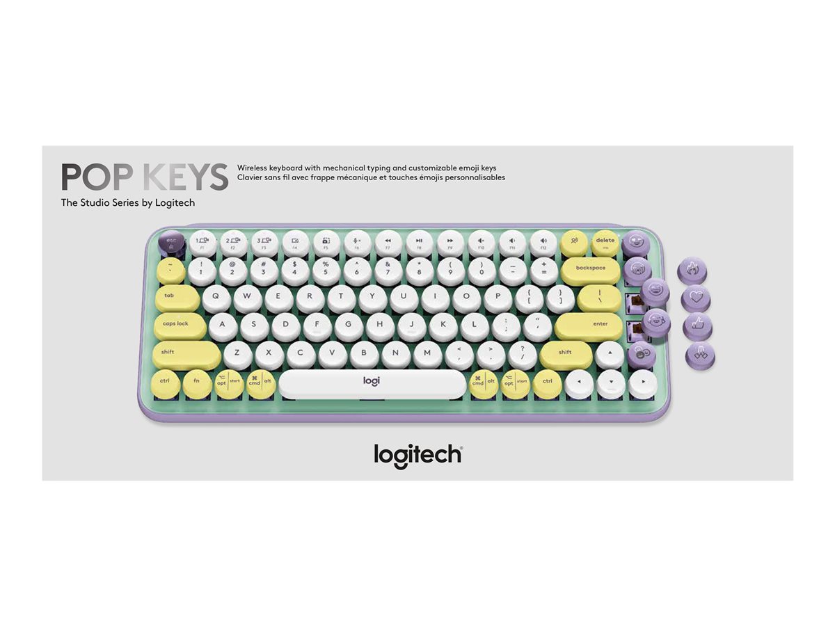 LOGITECH POP Keys Wireless Mechanical Keyboard With Emoji Keys – DayDream Mint Central (FR)