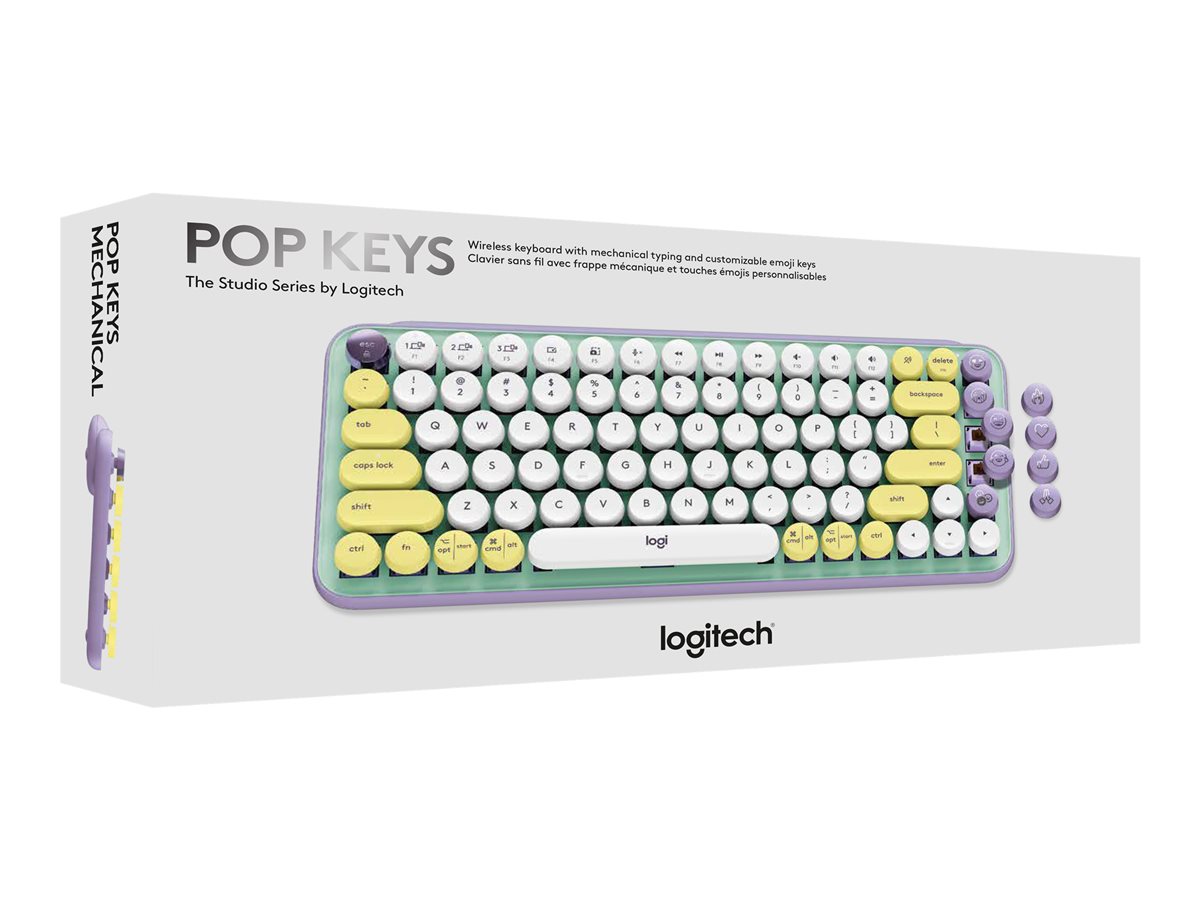 LOGITECH POP Keys Wireless Mechanical Keyboard With Emoji Keys – DayDream Mint Central (FR)