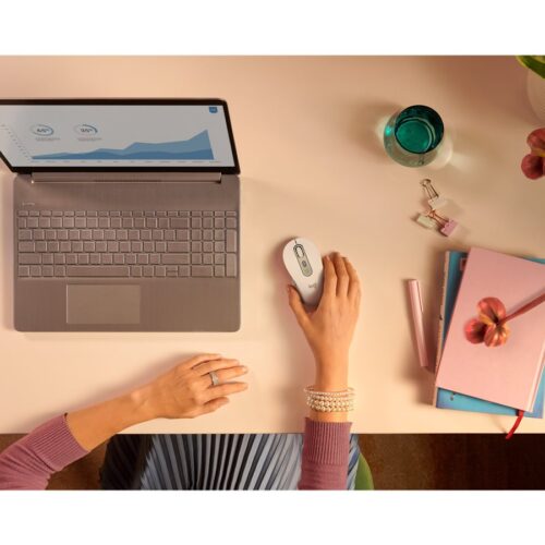 LOGITECH Signature M650 for Business Mouse wireless Bluetooth 2.4 GHz Bolt USB receiver off-white