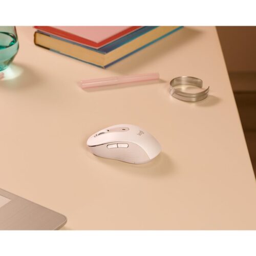 LOGITECH Signature M650 for Business Mouse wireless Bluetooth 2.4 GHz Bolt USB receiver off-white