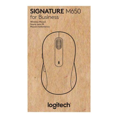LOGITECH Signature M650 for Business Mouse wireless Bluetooth 2.4 GHz Bolt USB receiver off-white