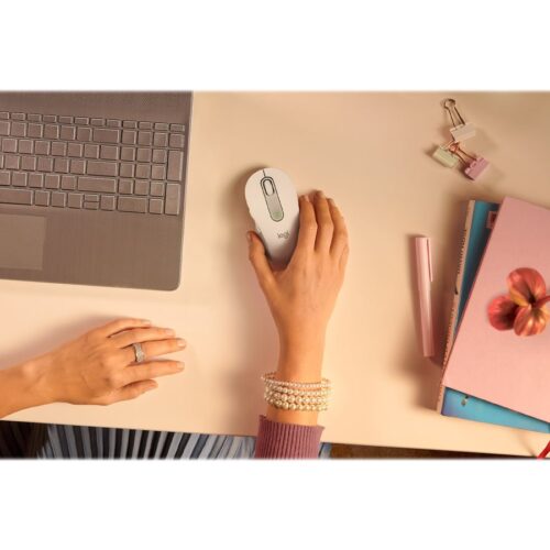 LOGITECH Signature M650 for Business Mouse wireless Bluetooth 2.4 GHz Bolt USB receiver off-white