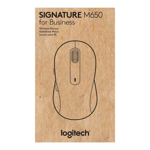 LOGITECH Signature M650 L for Business Mouse right-handed 5 buttons wireless Bluetooth 2.4 GHz Bolt USB receiver