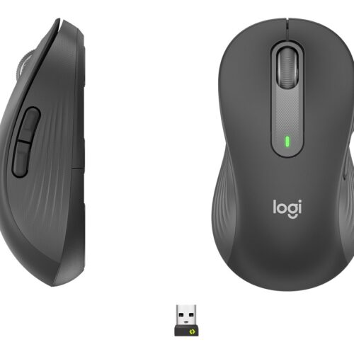 LOGITECH Signature M650 L LEFT Mouse large size left-handed optical 5 buttons wireless Bluetooth 2.4 GHz GRAPHITE