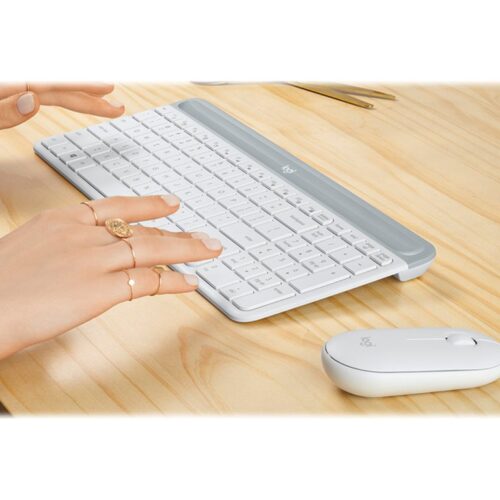 LOGITECH Slim Wireless Keyboard and Mouse Combo MK470 OFFWHITE (FR)