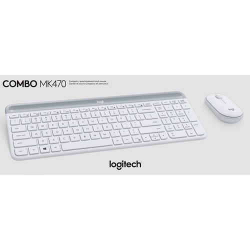 LOGITECH Slim Wireless Keyboard and Mouse Combo MK470 OFFWHITE (FR)