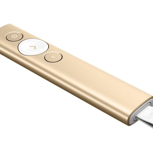LOGITECH Spotlight Presentation remote control 3 buttons gold