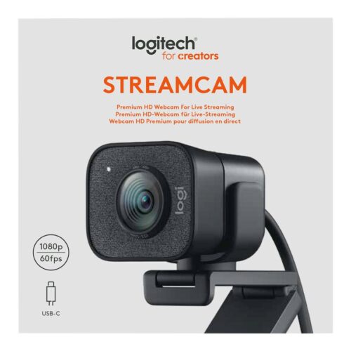 LOGITECH StreamCam Live streaming camera colour 1920 x 1080 1080p audio USB-C 3.1 Gen 1 MJPEG YUY2