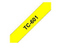 BROTHER P-TOUCH TC-601 noir sur jaune  12mm