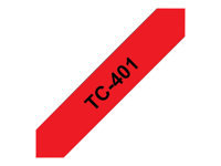 BROTHER P-TOUCH TC-401 noir sur rouge 12mm