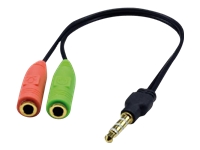 MCL Adaptateur audio jack 3.5mm 4 contacts pour micro et casque – 20cm