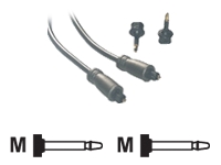 MCL Câble audio optique Toslink mâle / mâle + adaptateur – 5m