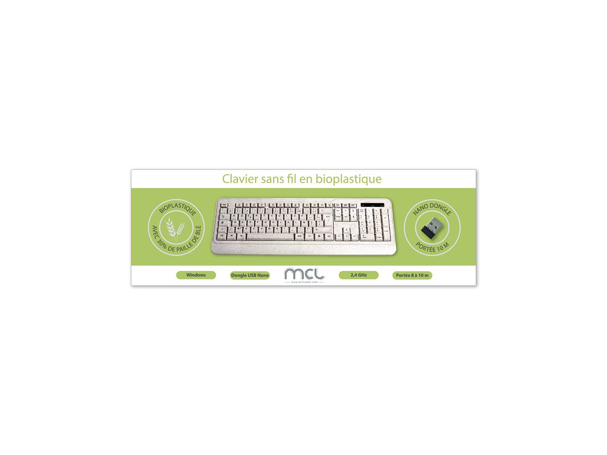 MCL MP1B99AACK305WBIB – Clavier sans fil en bioplastique French AZERTY