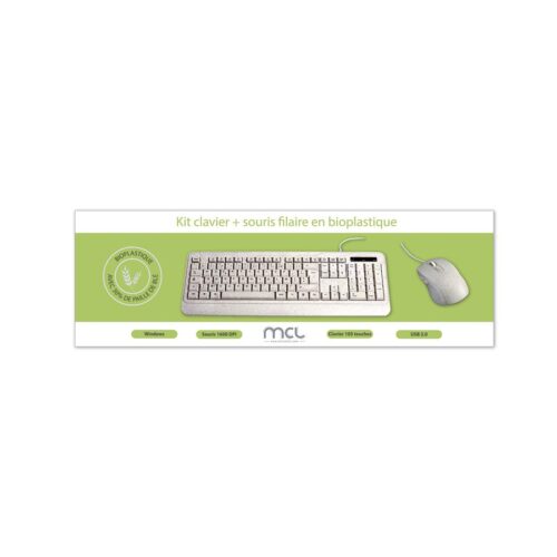 MCL MP3A99AACK2012BIB – Kit clavier + souris filaire en bioplastique French AZERTY