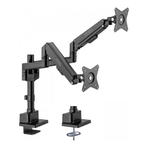 MCL Support écran bureau à amortisseur 2 écrans jusquà 32p/9Kg Noir