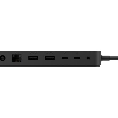 MICROSOFT Surface – Dock Thunderbolt 4 – Station daccueil – 3xUSB-C – 3xUSB 3.2 – Ethernet – Audio Jack – GigE – 165W – Noire