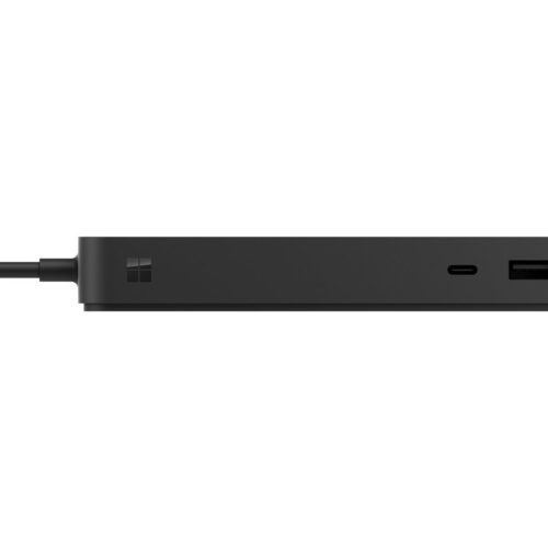 MICROSOFT Surface – Dock Thunderbolt 4 – Station daccueil – 3xUSB-C – 3xUSB 3.2 – Ethernet – Audio Jack – GigE – 165W – Noire