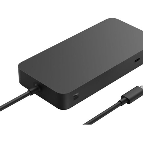 MICROSOFT Surface – Dock Thunderbolt 4 – Station daccueil – 3xUSB-C – 3xUSB 3.2 – Ethernet – Audio Jack – GigE – 165W – Noire