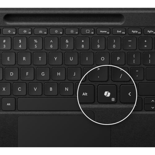MICROSOFT Surface – Keyboard Flex – Typecover Flex – Trackpad – Encoche Pen – Surface Pro 8/9/10/11 – Copilot Ready – AZERTY – Noir