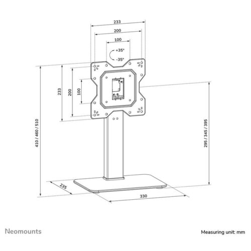 NEOMOUNTS DS45-430BL12 Support de bureau pour écran à poser 23-43p- pivotant