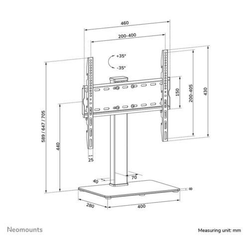 NEOMOUNTS DS45-430BL14 Support de bureau pour écran à poser 32-55p- pivotant