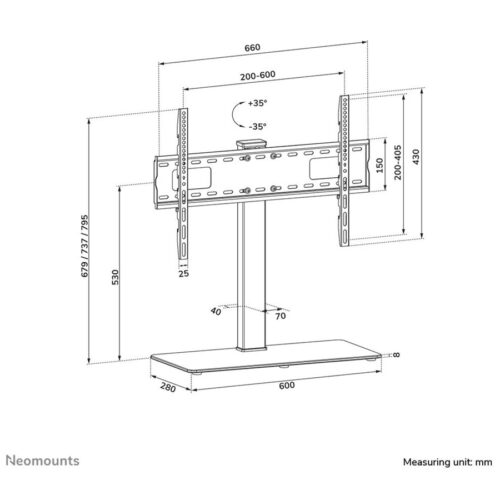 NEOMOUNTS DS45-430BL16 Support de bureau pour écran à poser 37-70p- pivotant