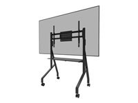 NEOMOUNTS FL50-525BL1 Support au sol mobile pour écran 55-86p – étagère multimédia incluse – installation rapide – TÜV