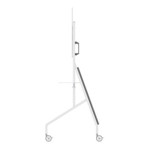 NEOMOUNTS FL50-525WH1 Support au sol mobile pour écran 55-86p – étagère multimédia incluse – installation rapide – TÜV