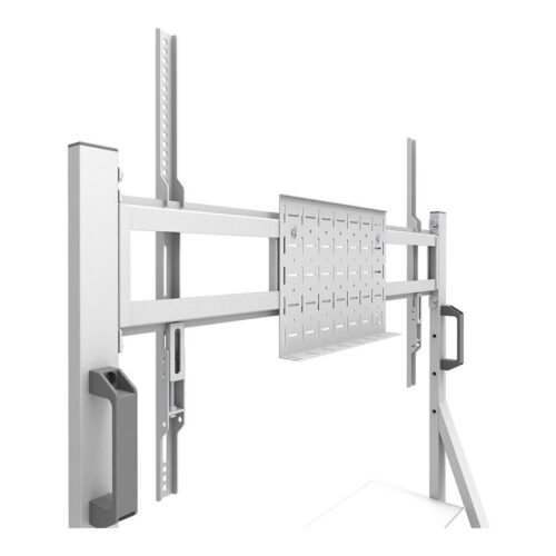 NEOMOUNTS FL50-525WH1 Support au sol mobile pour écran 55-86p – étagère multimédia incluse – installation rapide – TÜV