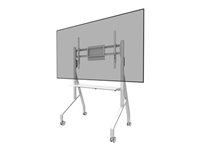NEOMOUNTS FL50-525WH1 Support au sol mobile pour écran 55-86p – étagère multimédia incluse – installation rapide – TÜV