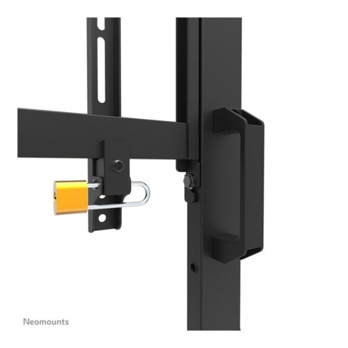NEOMOUNTS FL50-575BL1 Support au sol mobile pour écran 65-110p – étagère multimédia incluse – installation rapide – TÜV