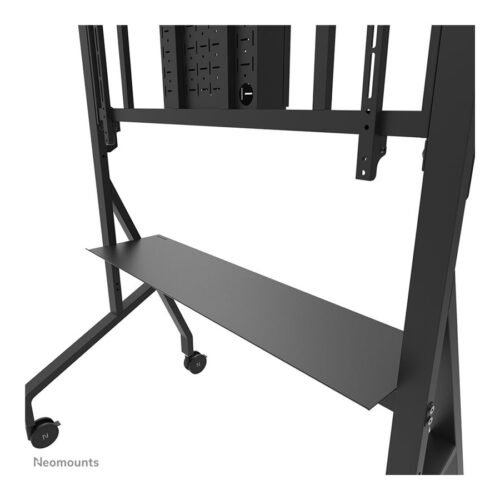 NEOMOUNTS FL50-575BL1 Support au sol mobile pour écran 65-110p – étagère multimédia incluse – installation rapide – TÜV