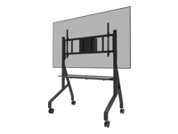 NEOMOUNTS FL50-575BL1 Support au sol mobile pour écran 65-110p – étagère multimédia incluse – installation rapide – TÜV