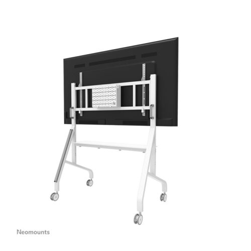 NEOMOUNTS FL50-575WH1 Support au sol mobile pour écran 65-110p – étagère multimédia incluse – installation rapide – TÜV