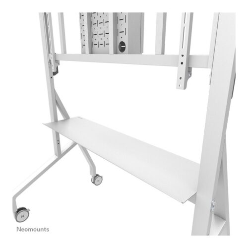 NEOMOUNTS FL50-575WH1 Support au sol mobile pour écran 65-110p – étagère multimédia incluse – installation rapide – TÜV