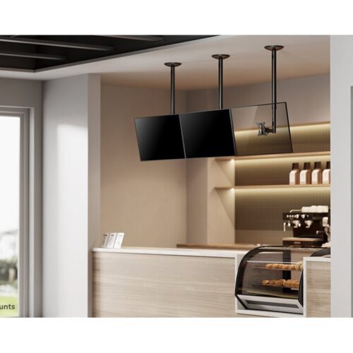 NEOMOUNTS FPMA-C050BLACK Support de plafond pour écran de 10-30p – h 60-85 cm