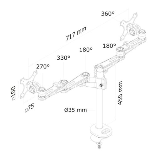 NEOMOUNTS FPMA-D935DG Support décran à fixer 10-27p