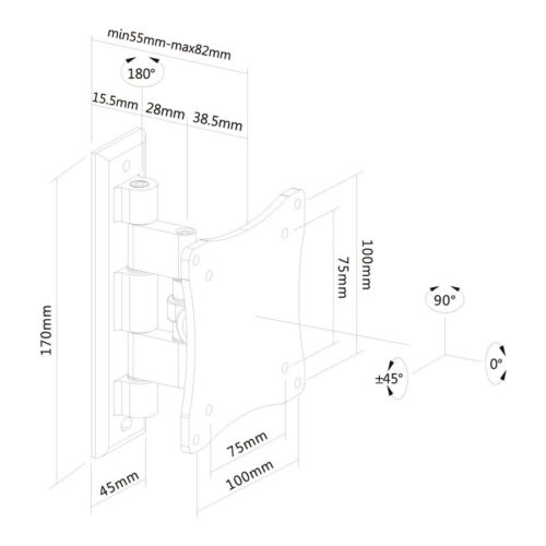 NEOMOUNTS FPMA-W810 Support décran mural 10-27p – orientable