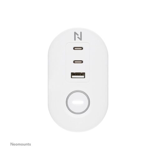 NEOMOUNTS VOLT Desk Clamp socket with Quick-charge USB Ports clamp 0-50mm 3x type-F 230V 1x USB-A 18W 2x USB-C 20W
