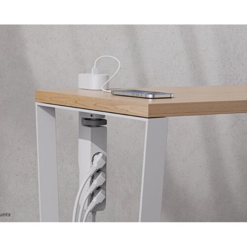 NEOMOUNTS VOLT Desk Clamp socket with Quick-charge USB Ports clamp 0-50mm 3x type-F 230V 1x USB-A 18W 2x USB-C 20W
