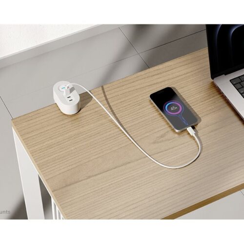 NEOMOUNTS VOLT Desk Clamp socket with Quick-charge USB Ports clamp 0-50mm 3x type-F 230V 1x USB-A 18W 2x USB-C 20W