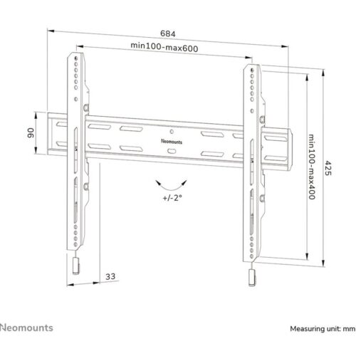 NEOMOUNTS WL30S-850BL16 Support pour écran mural 42-86p – fixe – verrouillable – installation rapide