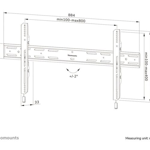 NEOMOUNTS WL30S-850BL18 Support pour écran mural 43-86p – fixe – verrouillable – installation rapide