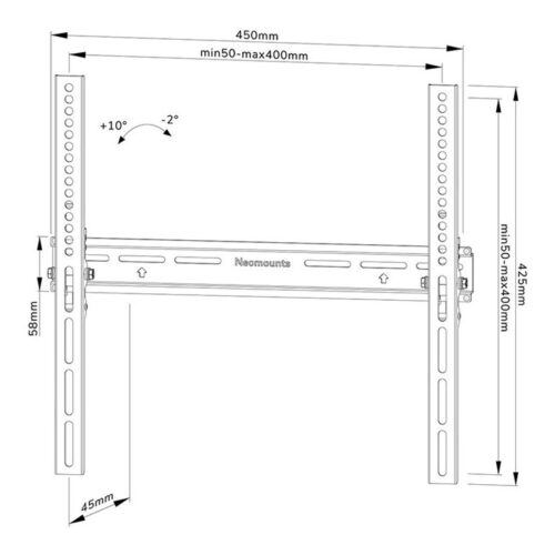 NEOMOUNTS WL35-350BL14 Support pour écran mural 32-65p – inclinable – verrouillable – installation facile