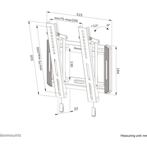 NEOMOUNTS WL35-550BL12 Support pour écran mural 24-65p – inclinable – installation facile