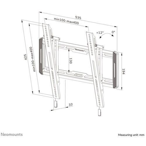 NEOMOUNTS WL35-550BL14 Support pour écran mural 32-75p – inclinable – installation facile